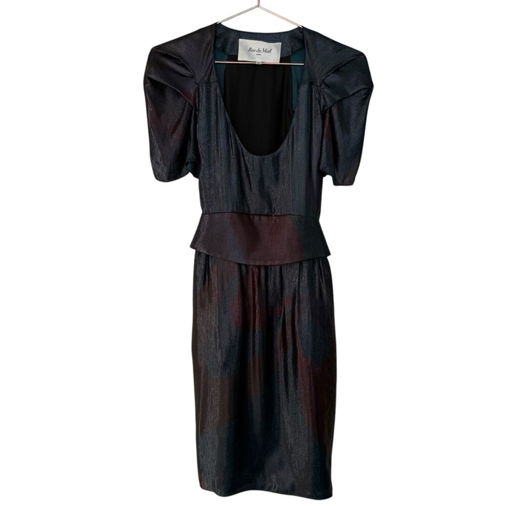 Rare Edition Rue Du Mail Special Occasion Peplum Midi Dress Size 40 ( 8 ) Paris